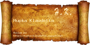 Hupka Klaudetta névjegykártya